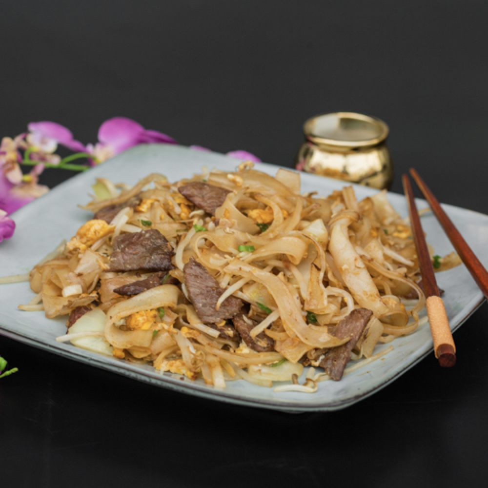 Pâtes de riz sauté au bœuf